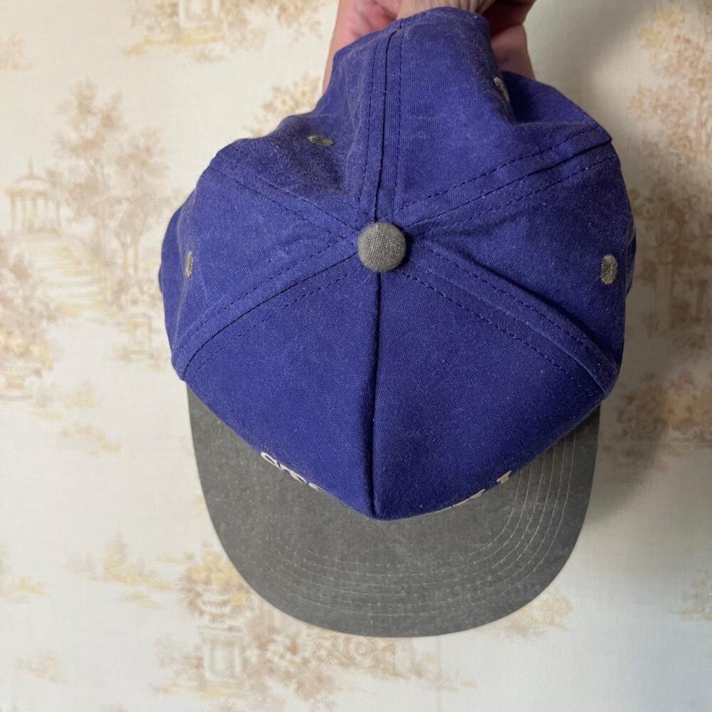 Vintage 90s Stone Hill Winery Hat | Purple & Gray Leather Strapback | Osfa View 6